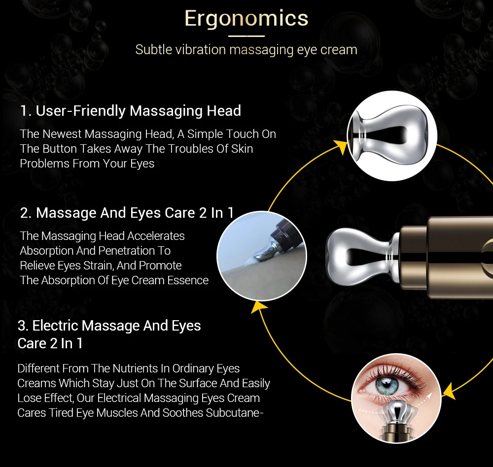BAIMISS Электрический массажер крем для глаз+ 24K золотистый гель маска для глаз с коллагеном, против морщин Темные Круги Патчи для глаз против отечности уход за кожей