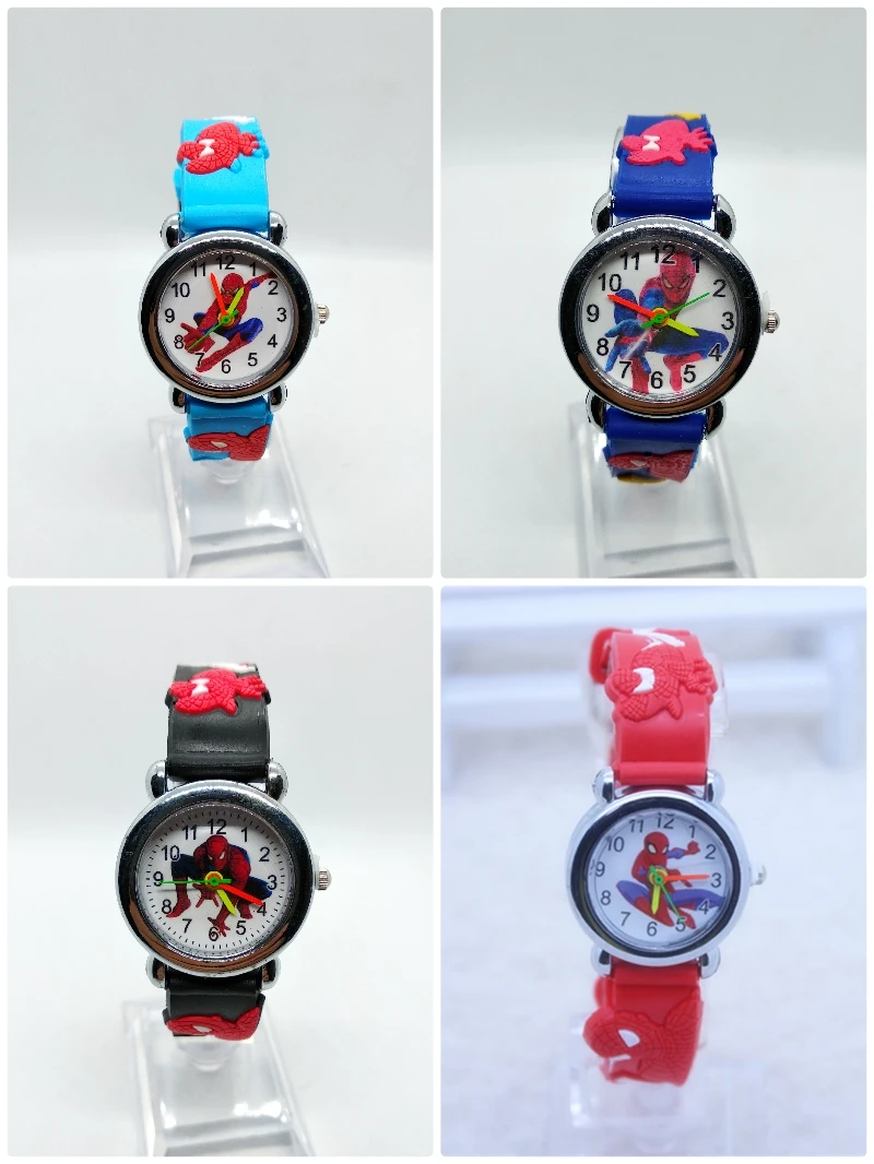 NEW 3D Spiderman Children's Watch Anime Clock For Boys Girls Kids Watches Spider Man Silicone Children Watch Baby Birthday gift