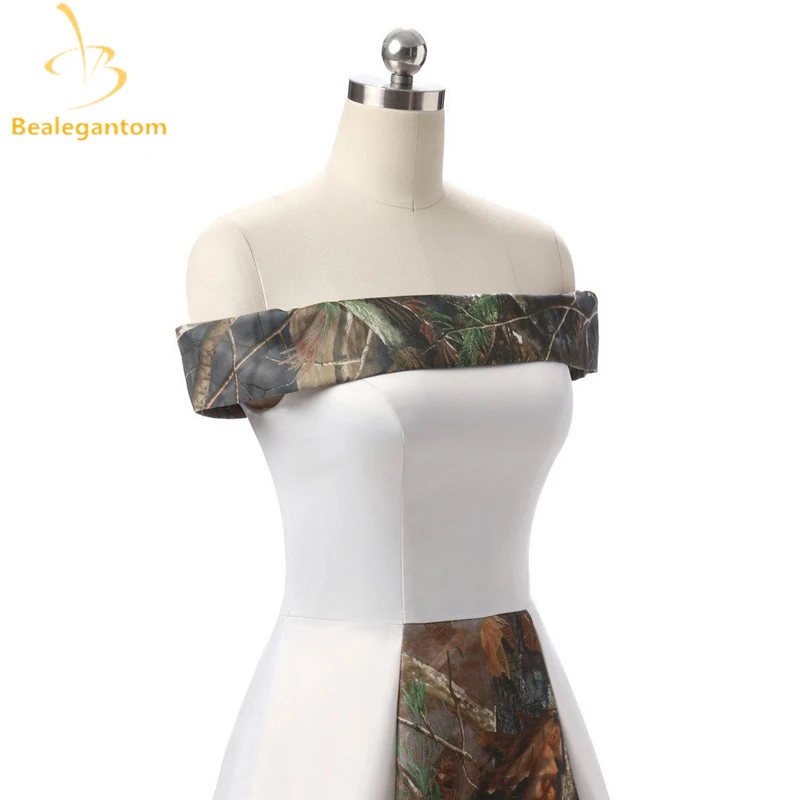 Bealegantom Sexy Strapless White And Camouflage Wedding Dresses