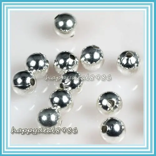 

500 шт./лот 6 мм посеребренные круглые металлические бусины P74