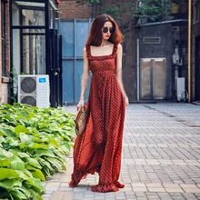 Vestido Vendy Original 2016 Summer New Women’s European And American Fashion Chiffon Harness Collar Plus Size Long Loose Dress