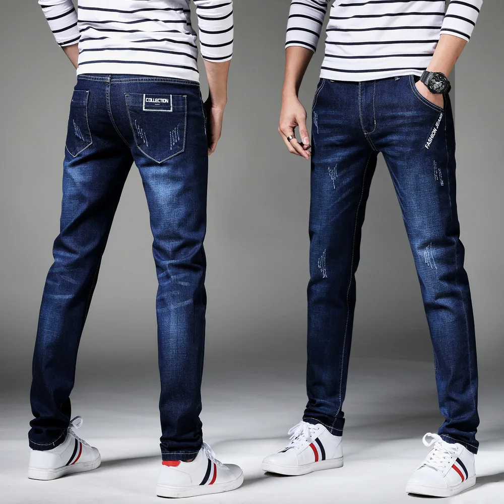13 Style Design Denim Skinny Jeans Distressed Men New 2019 Spring Autumn Clothing Good Quality