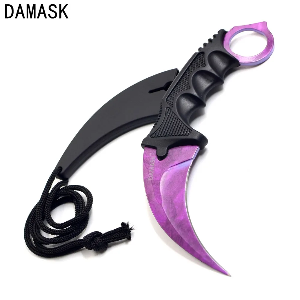 Нож Damask Karambit Тактический фиксированный нож с лезвием Faca Cuchillo De La supervencia Couteaux Lame Fixe