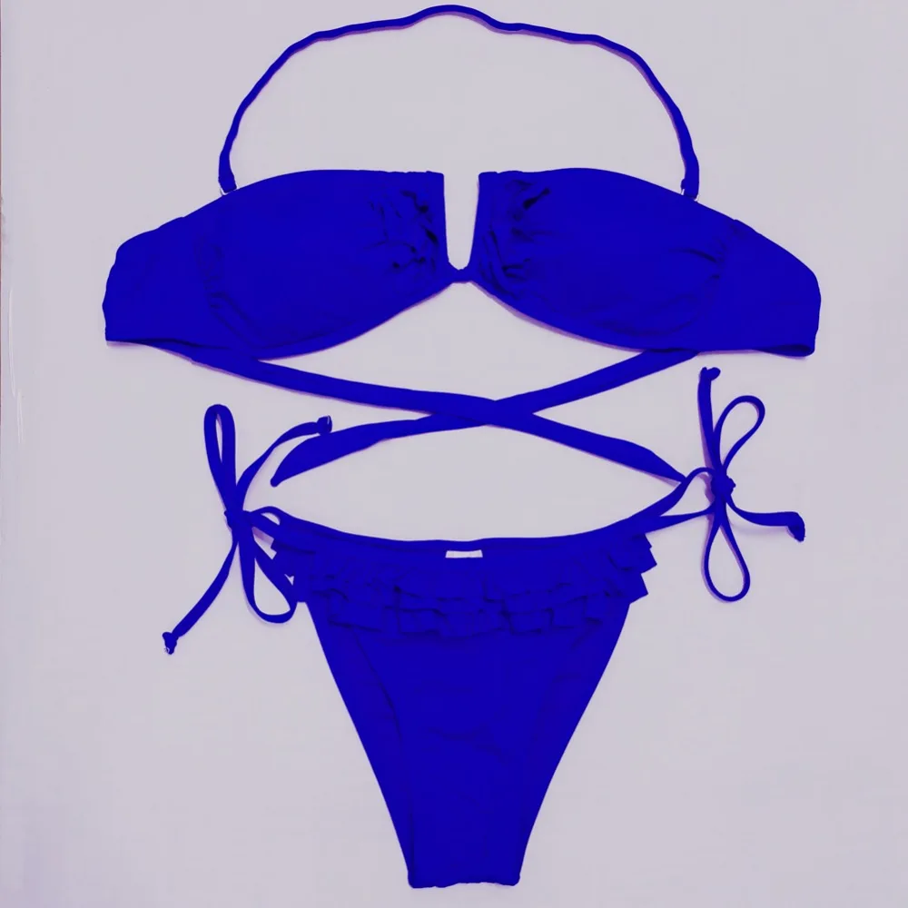 AUYLVY2018 сексуальные кружевные бикини женский купальный костюм бразильский комплект бикини пляжный купальный костюм пуш-ап из двух частей купальники для плавания weaer