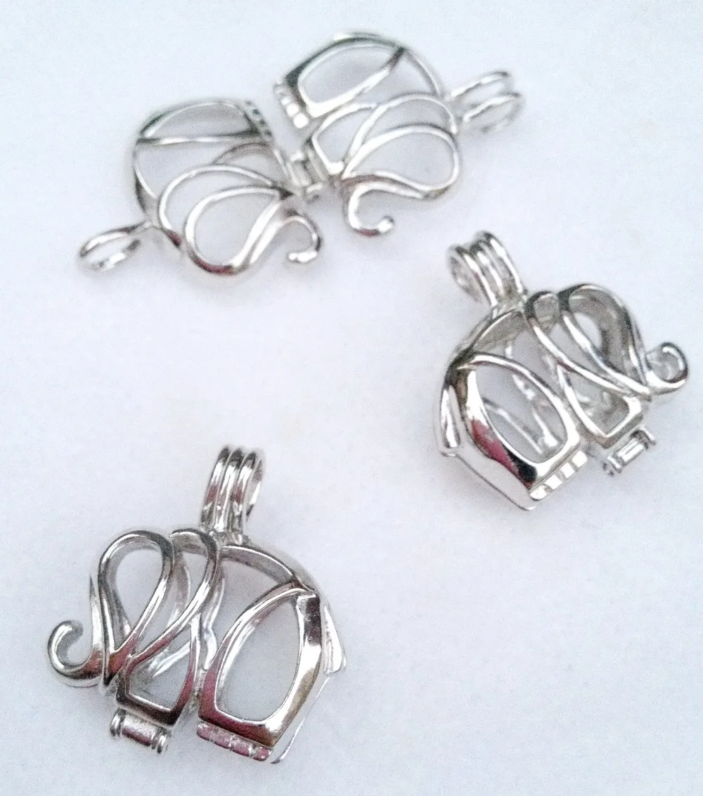100pcs/lot Mixed Design 18kgp pearl cage pendants, fashion lovely wish beads locket charm mountings DIY jewelry wholesale 2