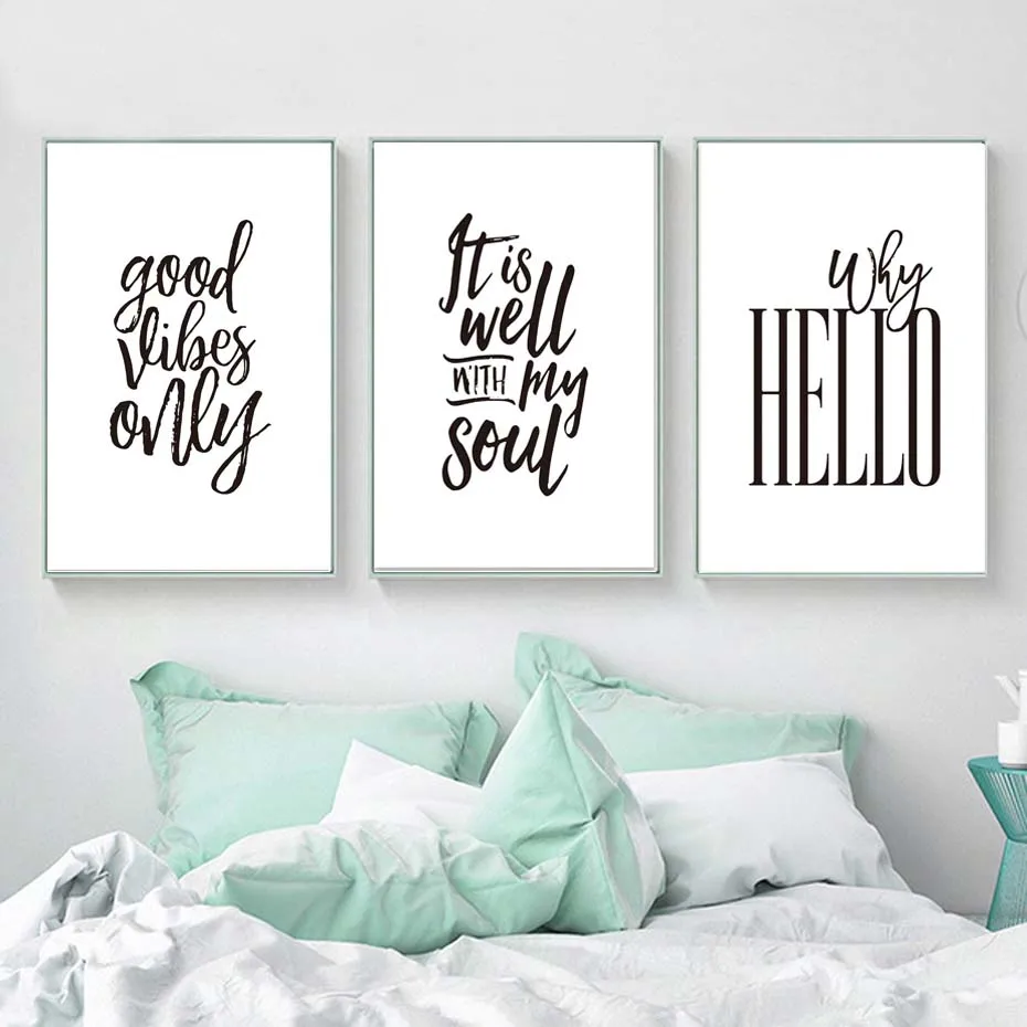  Good vibes Only Prints And Posters Canvas Painting Three Quotes Inspirational Wall Art Painting For Living Bedroom Home Decorat (2)