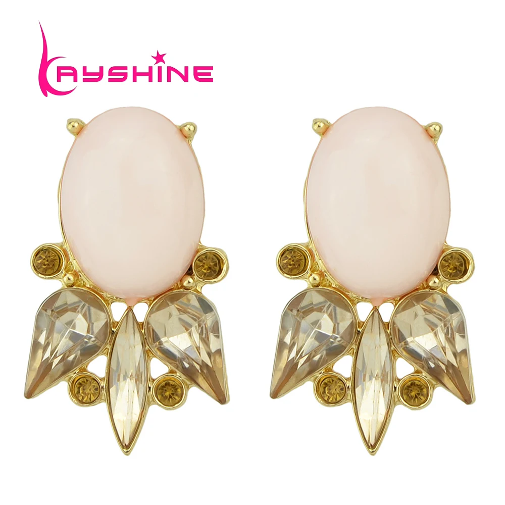 Kayshine New Fashion Stud Earrings Lovely Pink Crystal Earrings Created