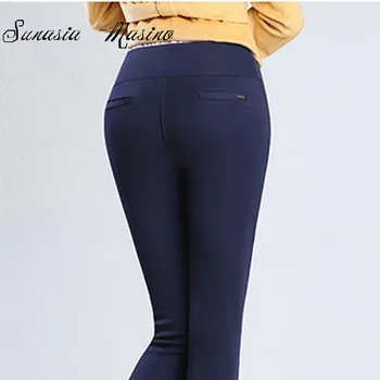 

Winter style Post metal sheet 2019 women hight waist keep warm Trousers s-4xl plus size women pencil pants