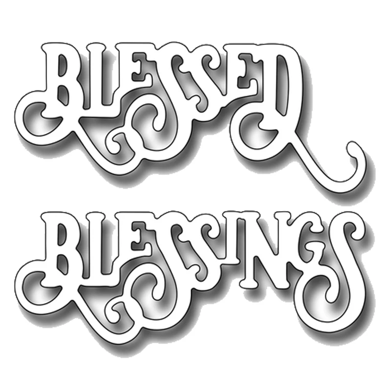 ForeWan Blessed Blessing Words metal cutting dies stencil