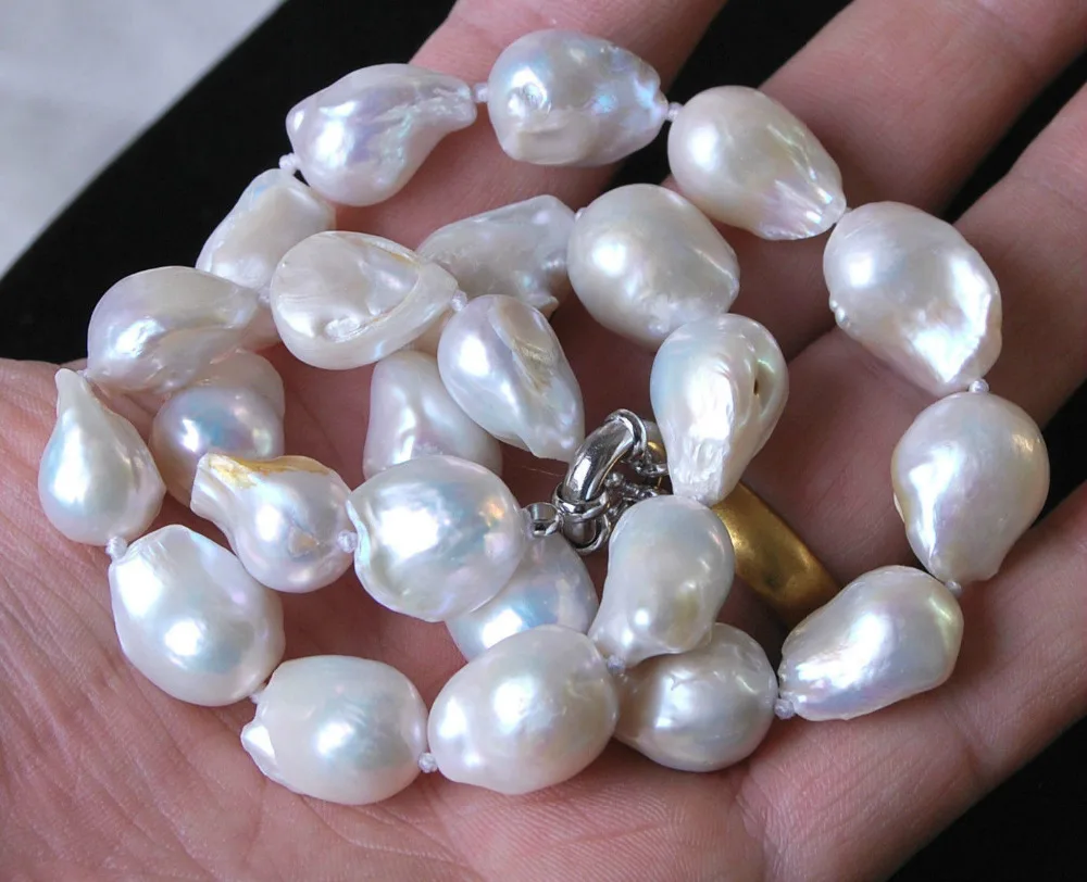 

Miss charm Jew1859 classic 18-20mm south sea baroque pearl necklace 18inch NEW