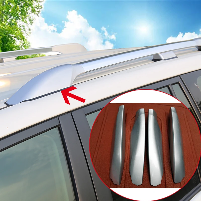 

Black/Silver ABS Roof Rack Side Rails Luggage Carriers Bar Cover Trim 4 PCS For Toyota Land Cruiser Prado J120 03-09/ J150 10-18