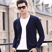 MRMT Brand Autumn Men's Sweater Pure Color Cardigan Casual V Collar Sweater for Male Cardigan Thin Coat Clothing Garment