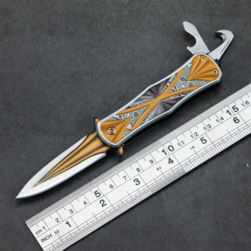 

Hunting knife survival Tactical folding mini knife titanium Outdoor Camping tool Switching blades Stainless steel Metalworking