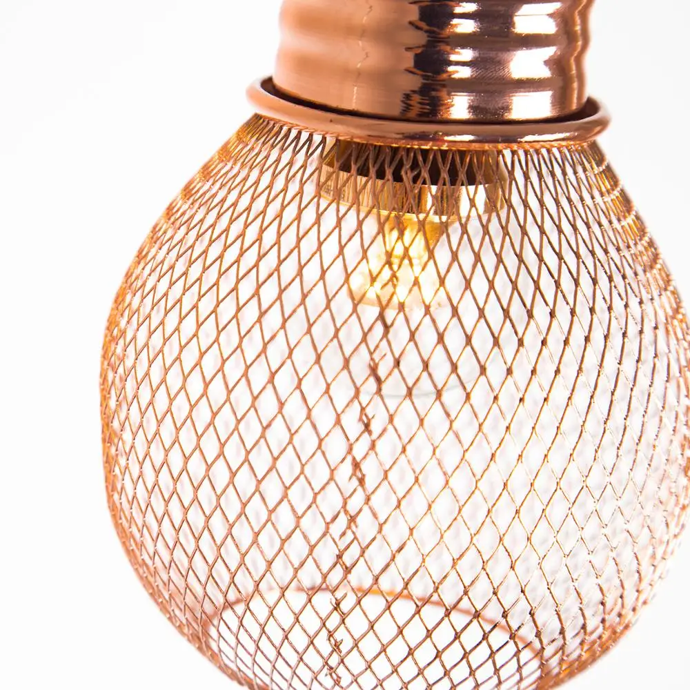 Гальванический современный подвесной светильник в металлической клетке, винтажный креативный подвесной светильник в клетку из розового золота для ресторана гостиной