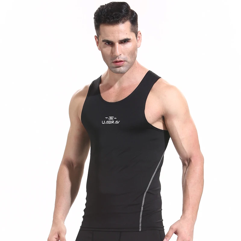 Quick drying Running skinny Sleeveless Shirts men sports vest wicking