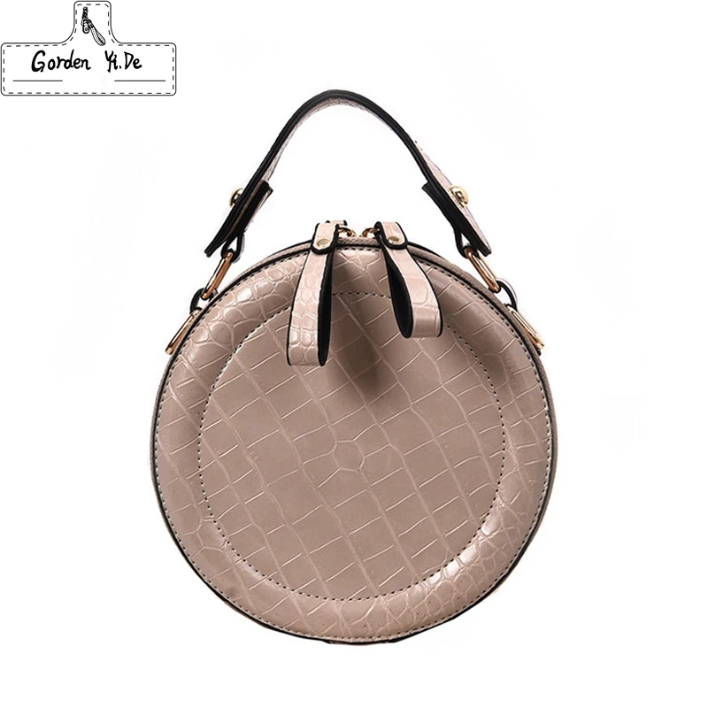

Vintage Stone Pattern PU Leather Round Crossbody Bags For Women 2019 New Small Purses and Handbags Ladies Travel Shoulder Bag