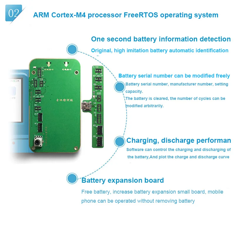 JC Pro1000S тест на распознавание батареи диагностический модуль для iPhone 5S 6 6P 6S 6P 7 7P 8 8P X Считывание/запись информации о батарее