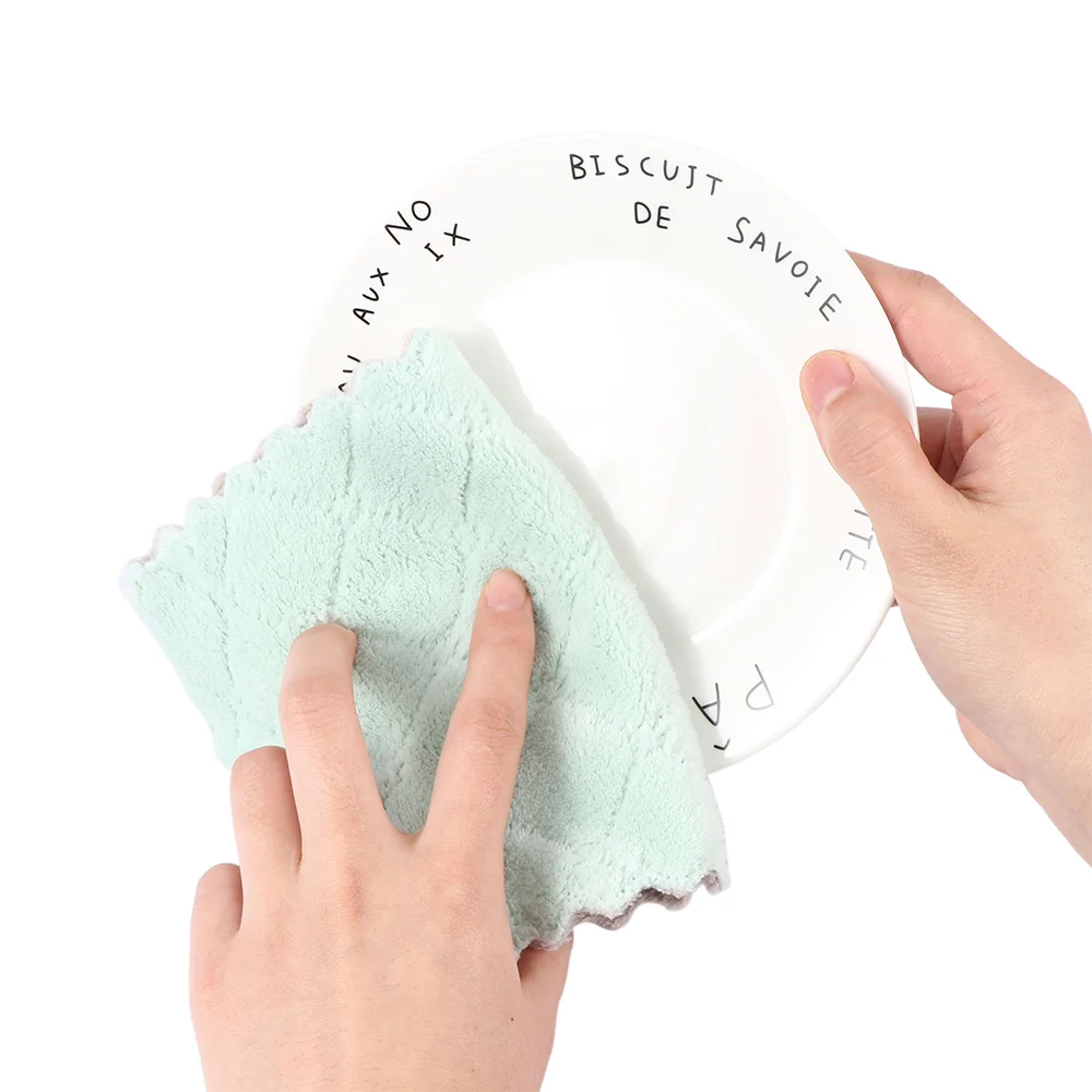1 шт. мягкое полотенце с микрофибрами для чистки кухонное полотенце с повышенной абсорбирующей способностью стеклоочиститель ткань для дома Чистящая прокладка двухсторонняя цветная ткань