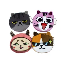 Овальный мультяшный кошелек для монет женский держатель для карт сумка Детский кошелек для монет милый Кот Кошелек для монет маленькая Дамская застежка-молния кошельки для монет