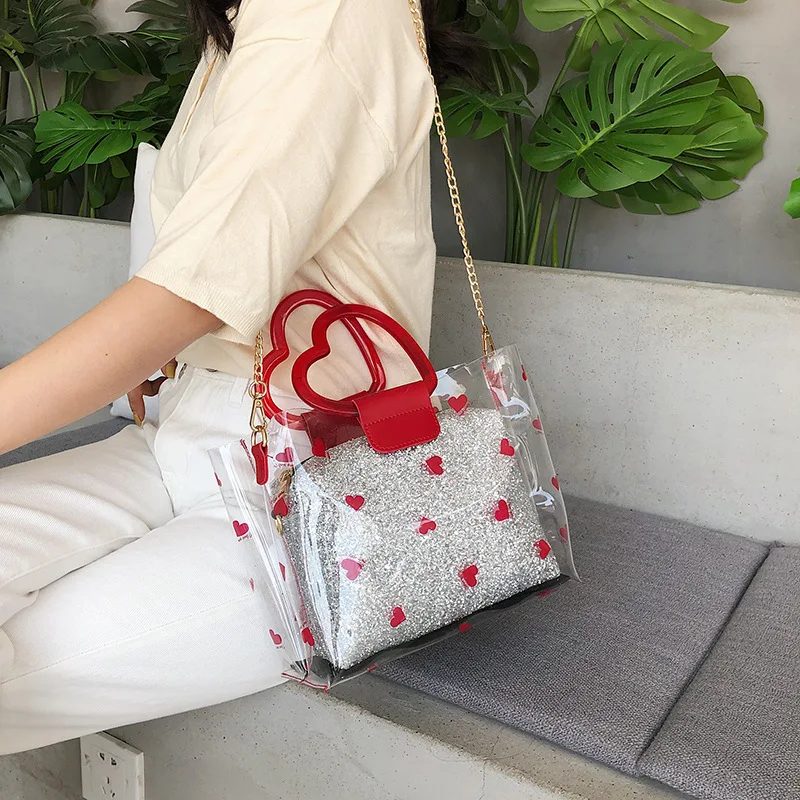 

Summer Transparent Jelly Bag Crossbody Bags For Women 2019 Quality PVC Luxury Handbags Designer Ladies Beach Clear Shoulder Bag