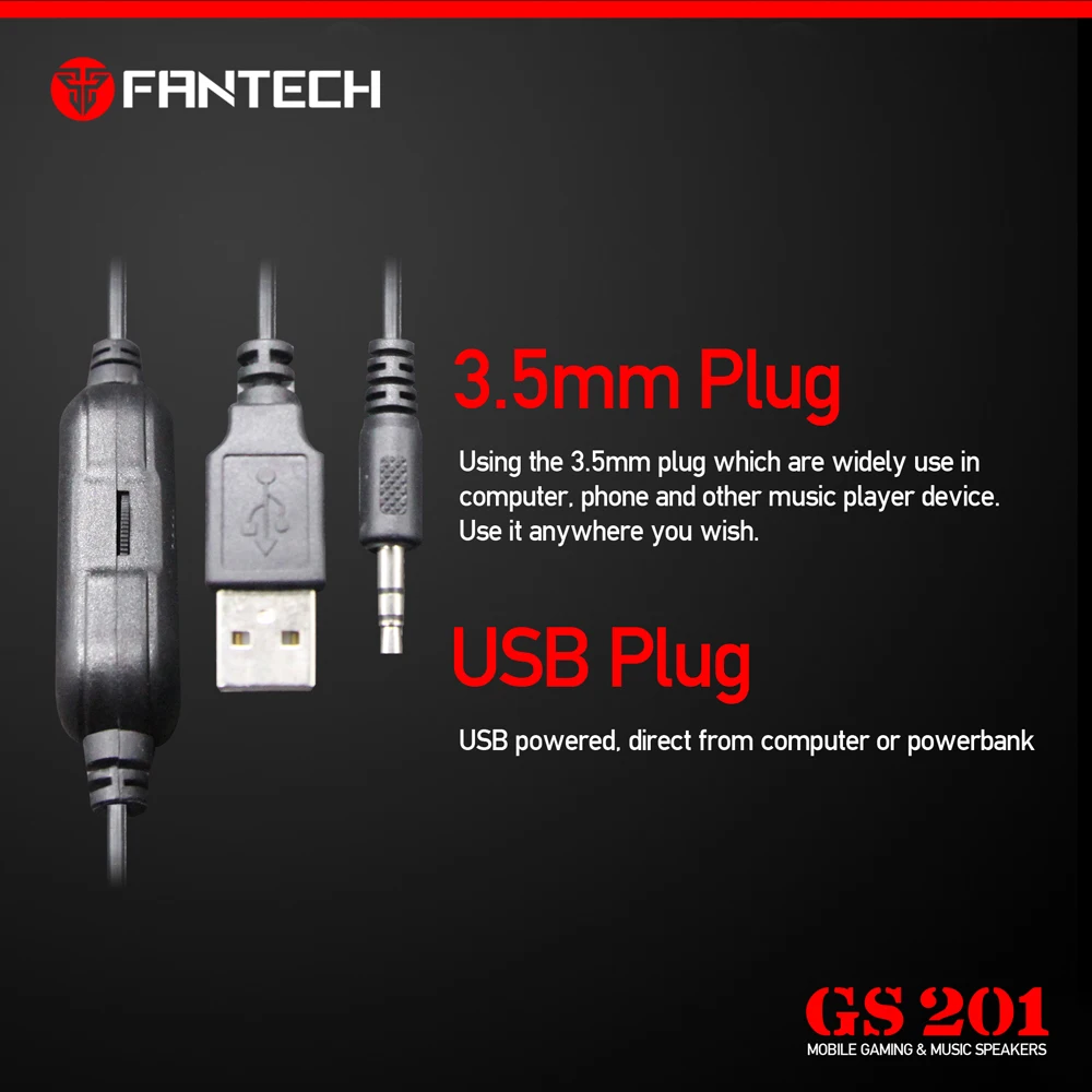 Fantech GS201 сабвуфер мультимедийный динамик USB кабель мини портативный комбинированный динамик для ноутбука настольный компьютер