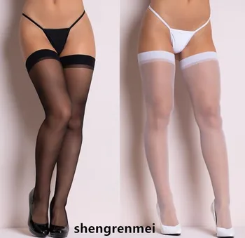 Shengrenmei 2019 Donne Costola Polsino Superiore Calze Sexy Calza di Seta Trasparente Signore Coscia Alta Calze Bianche Medias De Mujer 1