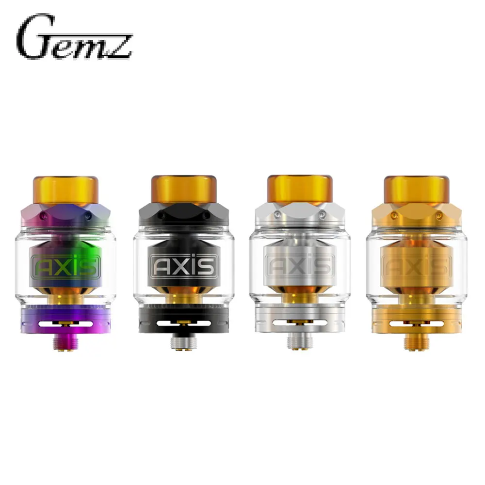 

Original Gemz Axis RTA 2.5ml/4.0ml Capacity Tank Convenient Top Filling Design & Bottom Airflow Control E-cig Vape Atomizer