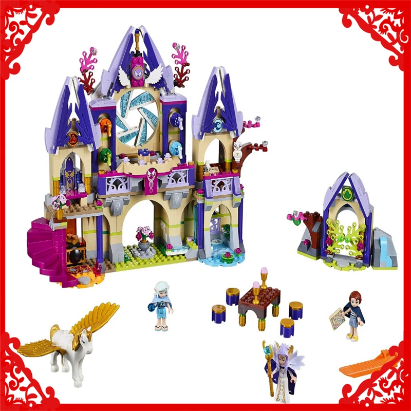 

BELA 10415 Elves Skyra's Mysterious Sky Castle Building Block 809Pcs Educational Toys For Children Compatible Legoe