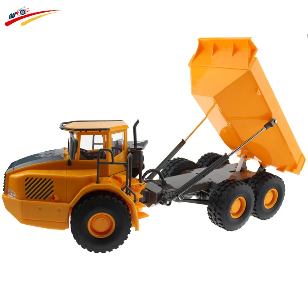 RC Truck 6CH Remote Control Project Tilting Cart Big Dump Truck Engineering Vehicles Loaded San Carrier