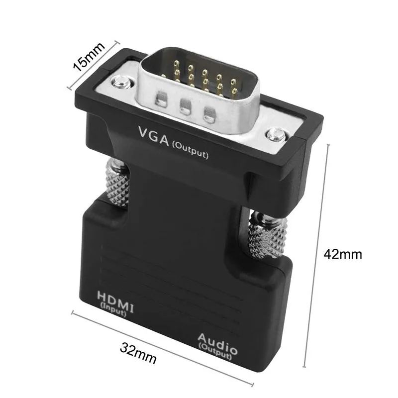 HDMI в VGA адаптер 1080P цифро-аналоговые аудио и видео конвертер Соединительный кабель для компьютера ПК ноутбук ТВ коробка проектор видео