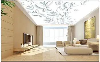 

Customized 3D photo wallpaper 3d celing murals wallpaper White butterfly 3 d frescoes smallpox condole top 3d wallpaper for room