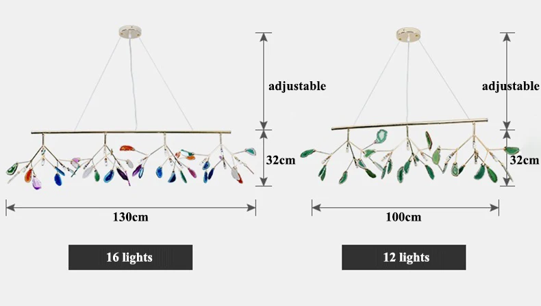 Люстра в итальянском стиле с изображением дерева, лампа для спальни, гостиной, кухни, Скандинавская люстра, натуральный агат, Декор, luminaria pendente