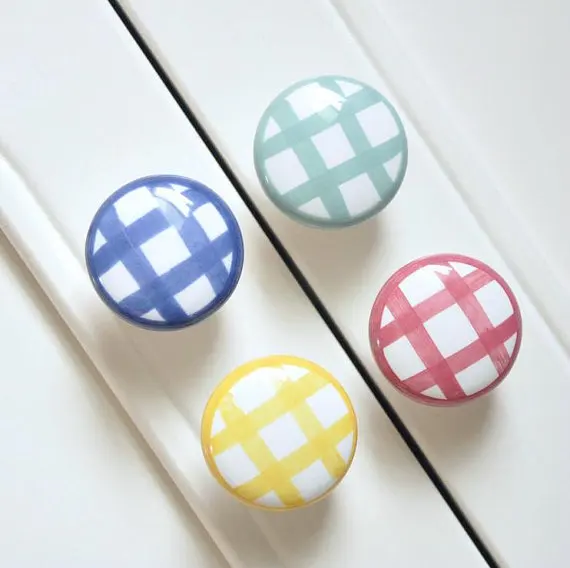 

Ceramic Knobs Kitchen Cabinet Knobs Lattice Drawer Knobs Pulls Handles Cupboard Knob Pull Handle Hardware Yellow Blue Red Green