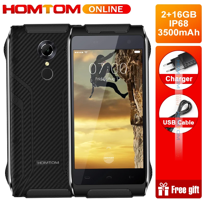 HOMTOM HT20 IP68 водонепроницаемый смартфон 4 7 дюймов Android 6 0 MTK6737 четырехъядерный 3500 мАч