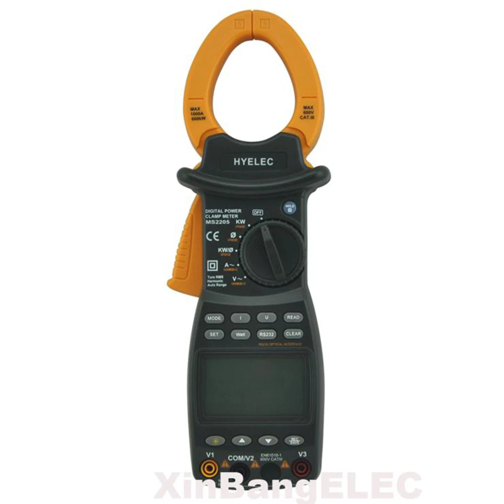 Digital 3 Phase Clamp Meter AC RMS Active Power Factor Passive Frequency Harmonic Test Power