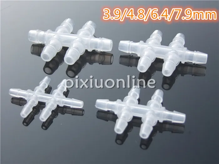 

1pc K750 Six-way Isometric Water Air Pump Joints 4 Size Environmental PE Material for Fish Tank Free Shipping Russia