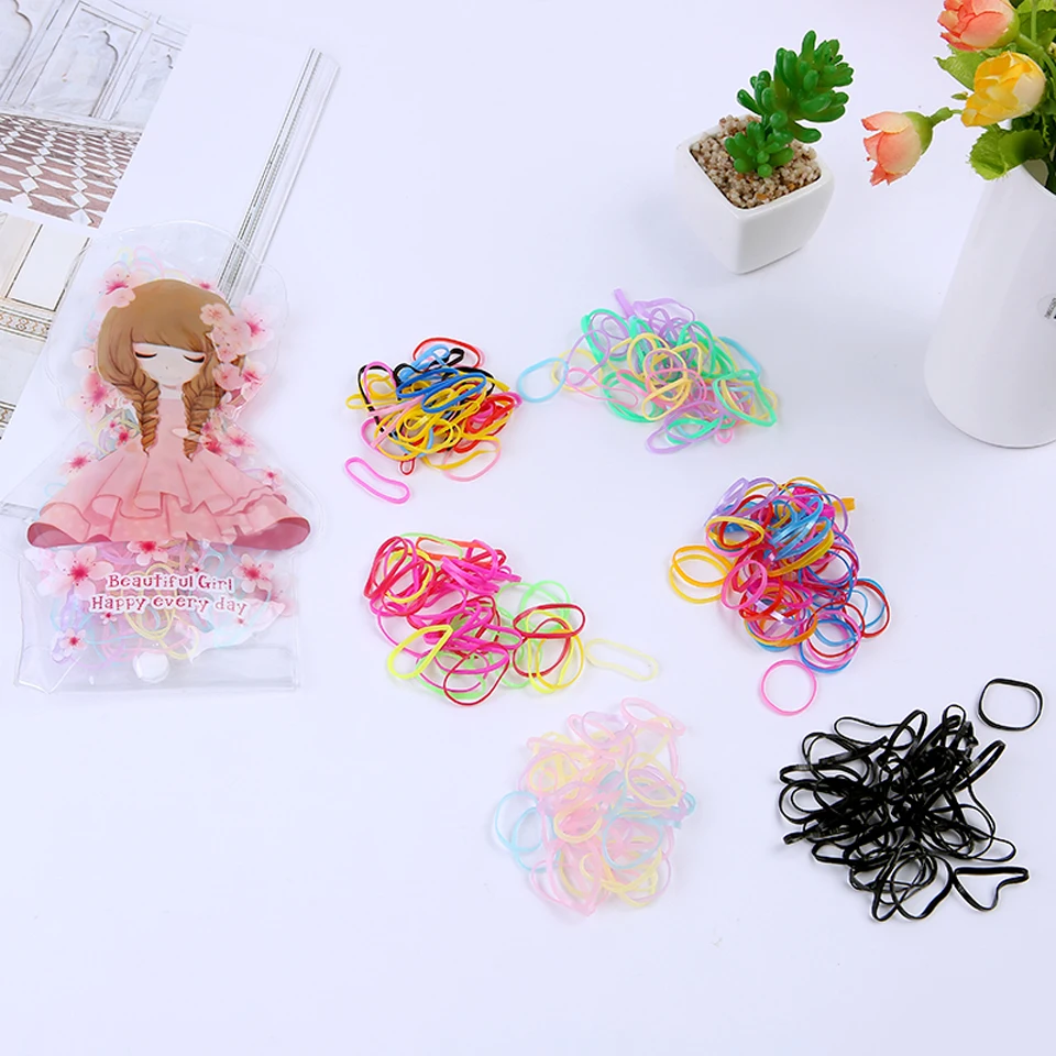 

Kids' Handbag Peach Flower Girl Hairband Rope Ponytail Holder Elastic Rubber Band Ties Braids 150PCS/Cartoon Bag Hair Accessorie