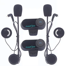 2pcs 2016 Updated Version Original BT Bluetooth Motorcycle Helmet Intercom Interphone Headset Communicator with FM Radio