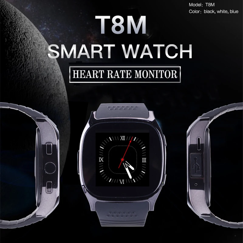 

T8M Blood pressure Heart Rate Smart Watch Support Tracker Bluetooth Watch Music Multifunction Smart watch for Android IOS