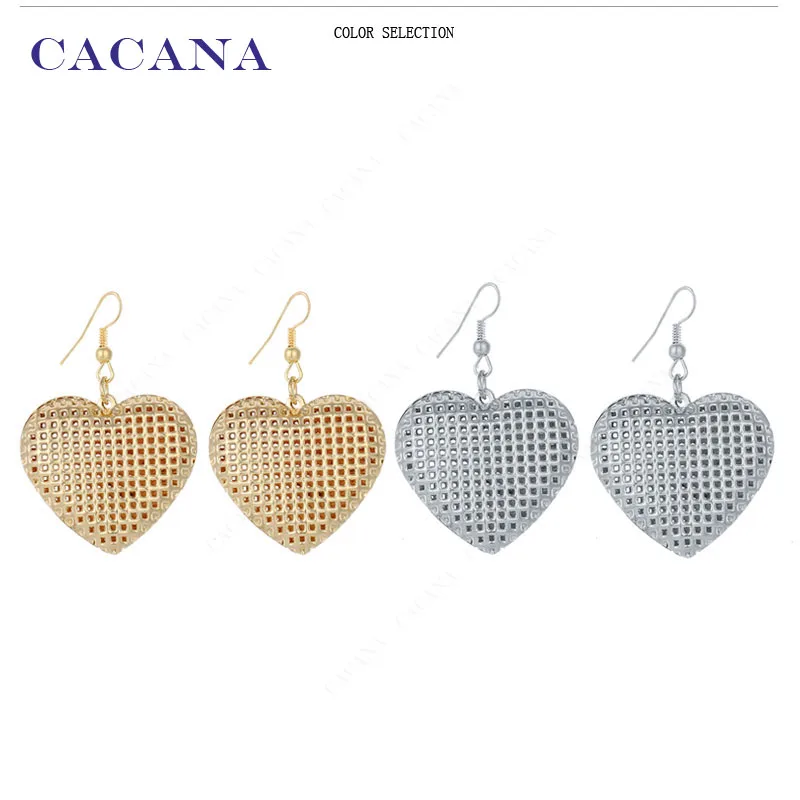 CACANA Dangle Long Earrings For Women Peach Heart Top Quality Bijouterie Hot Sale No A165 A166