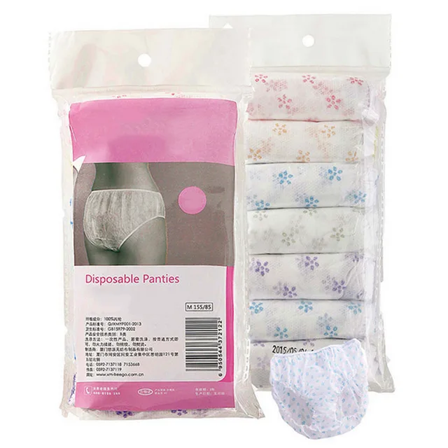 7Pcs/Set Cotton Pregnant Briefs Sterilized Disposable Travel Panties
