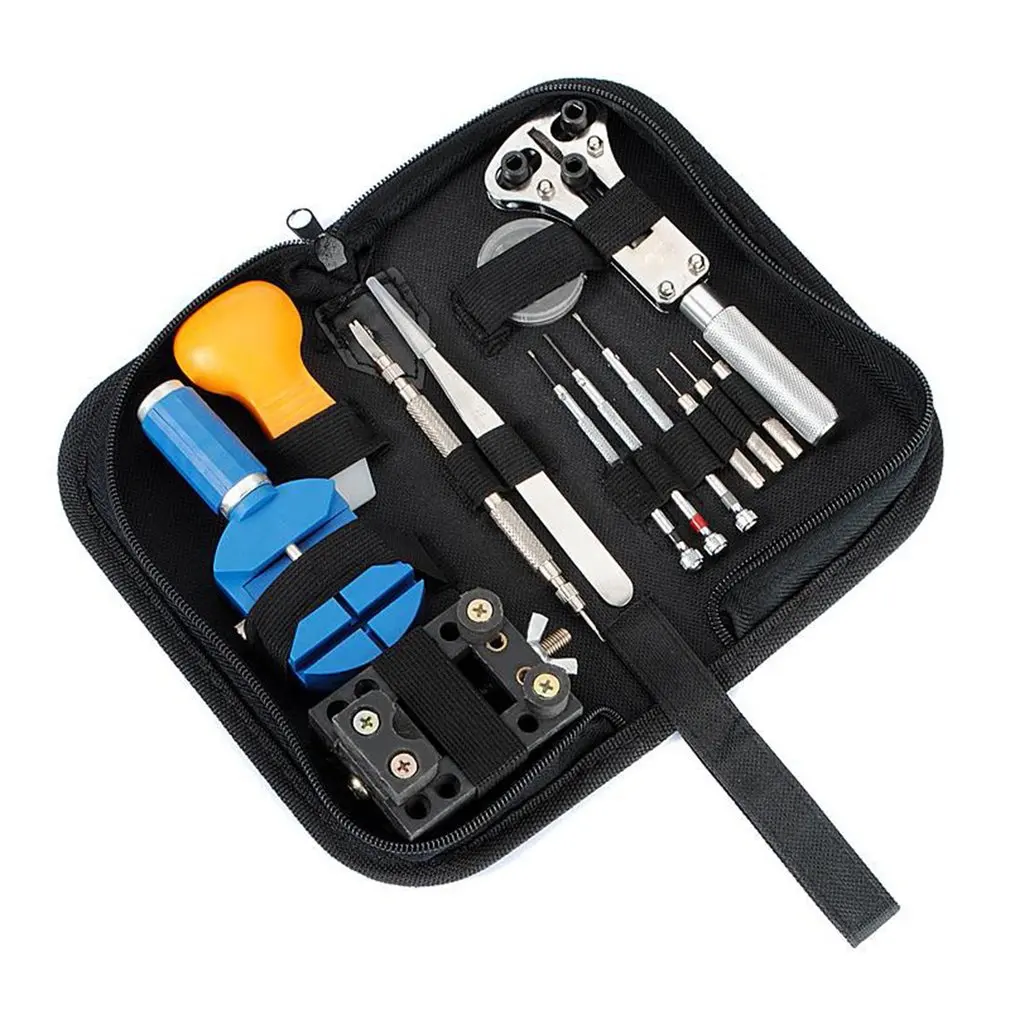 

13pcs/set Watch Repair Tool Kit Watch Clock Opener Link Remover Spring Bar Tool Set With Black Water Resistant Storage Bag
