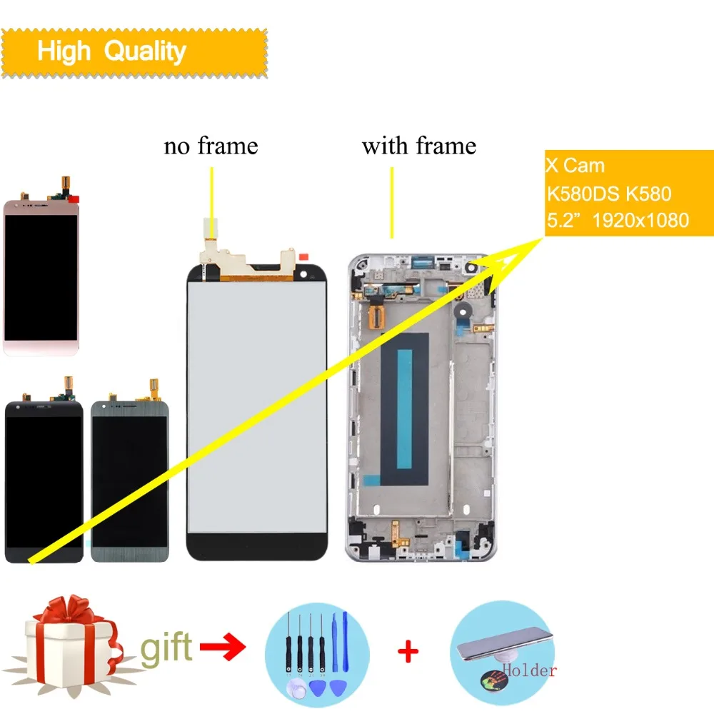 

LCD For LG X Cam Screen Touch Display LCD Digitizer Replacement Parts K580DS K580I K580Y K580 For LG X CAM Original Display