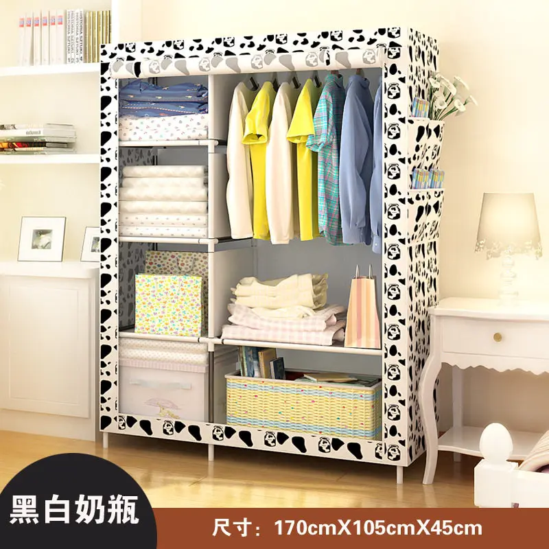 Нетканый шкаф большие и средние шкафы простые складные подкрепления получить укладку одежды - Цвет: 4