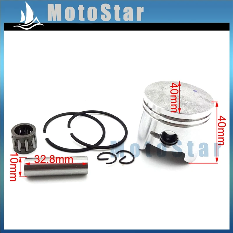 

40mm Piston 10mm Pin Kit For 2 Stroke 47cc Engine Chinese Pocket Dirt Bike Mini Kids ATV Quad 4 Wheeler Minimoto Baby Crosser