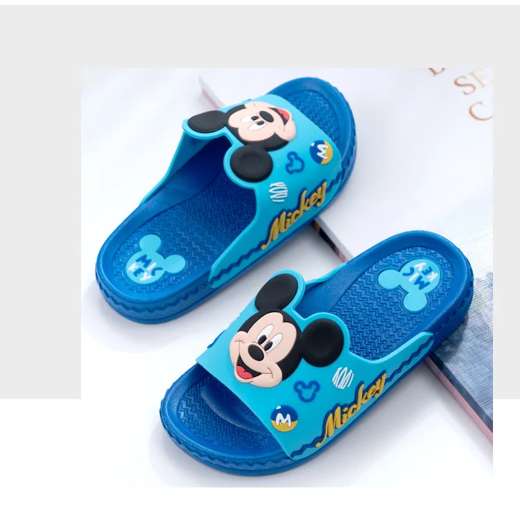 Disney/детская обувь; тапочки для малышей; летние домашние Нескользящие мини-тапочки с Микки из мультфильма для мальчиков и девочек