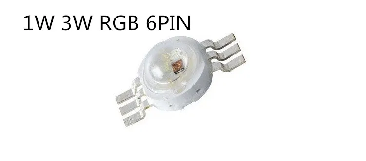 

Freeshipping!10pcs LED 1W 3W RGB chips blubs Color High Power 6pin LED Chip Light LED blubs chipfor RGB LED Lamp