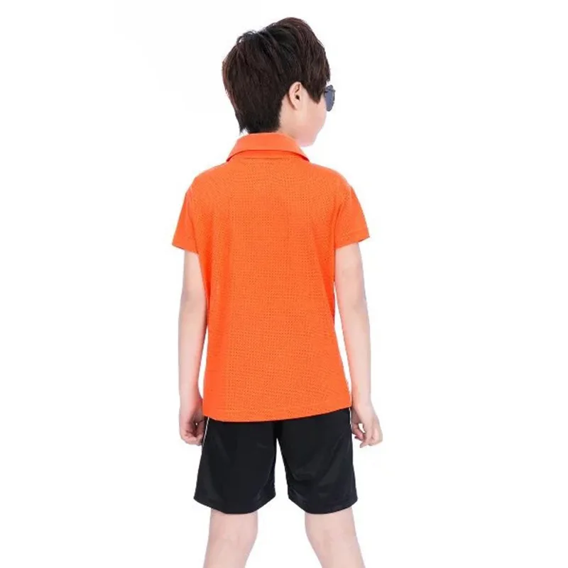 Детская рубашка с короткими рукавами для бадминтона, обувь мальчиков девочек конкурс Training спортивная рубашка, настольный теннис одежда спортрикотаж