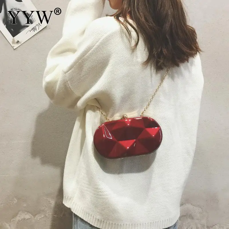 Women Evening Small Clutch Purse Metal Crossbody Bags For Women 2019 Fashion Clutches Bag Blue Red Wedding Bridal Mini Party Bag