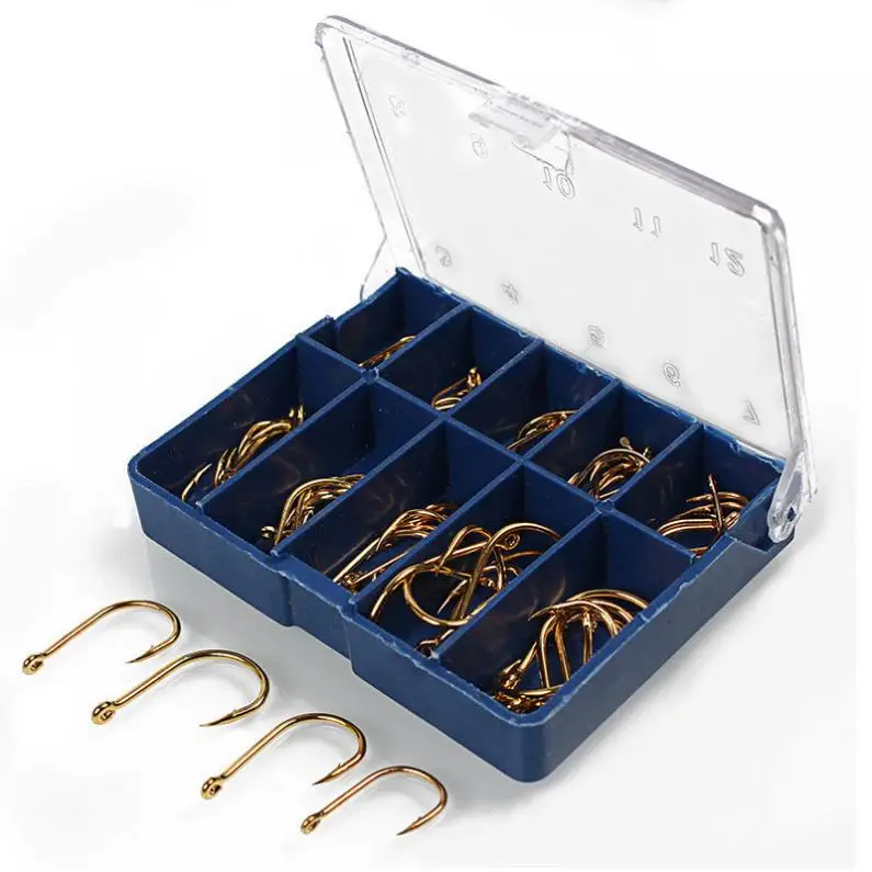 

70pcs/lot Carbon Steel Fishing Hook 3#-12# Fishhooks Durable Pesca Jig Head Fishing Hooks with Fishing Tackle Hooks Box